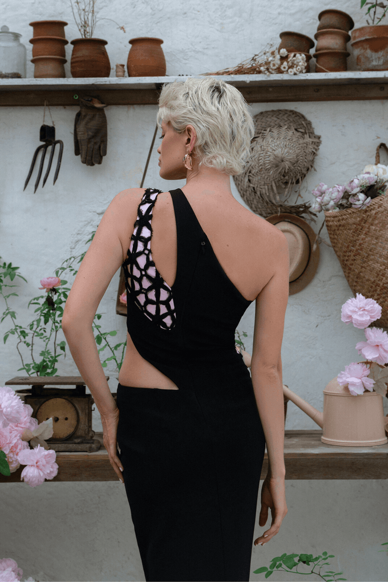 Shay Gown - Black/Pink