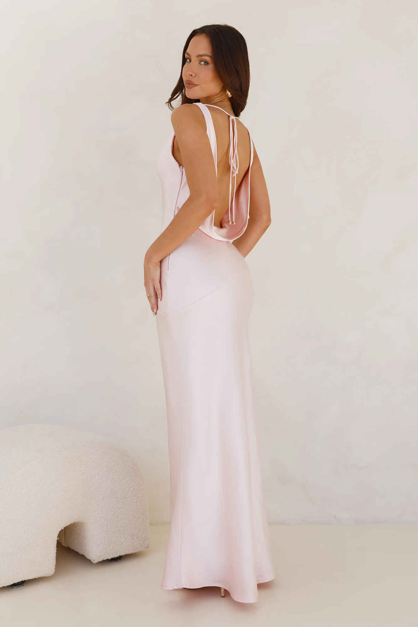 Cassandra Open Back Maxi Dress - Pink