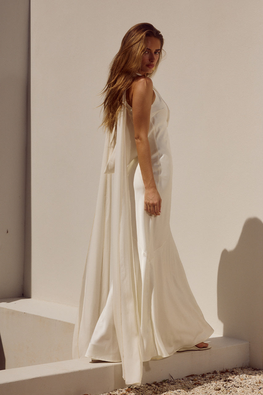 Gabriella Cowl Maxi Dress - Ivory