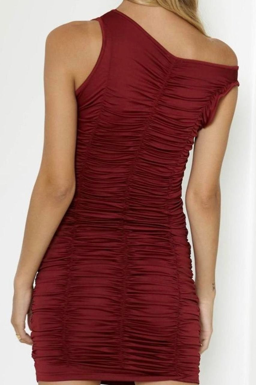 Faye Mini Dress - Burgundy