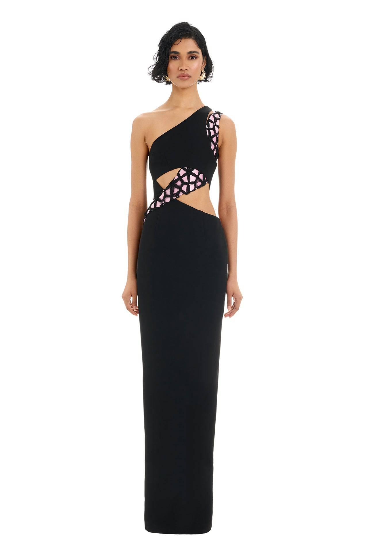 Shay Gown - Black/Pink