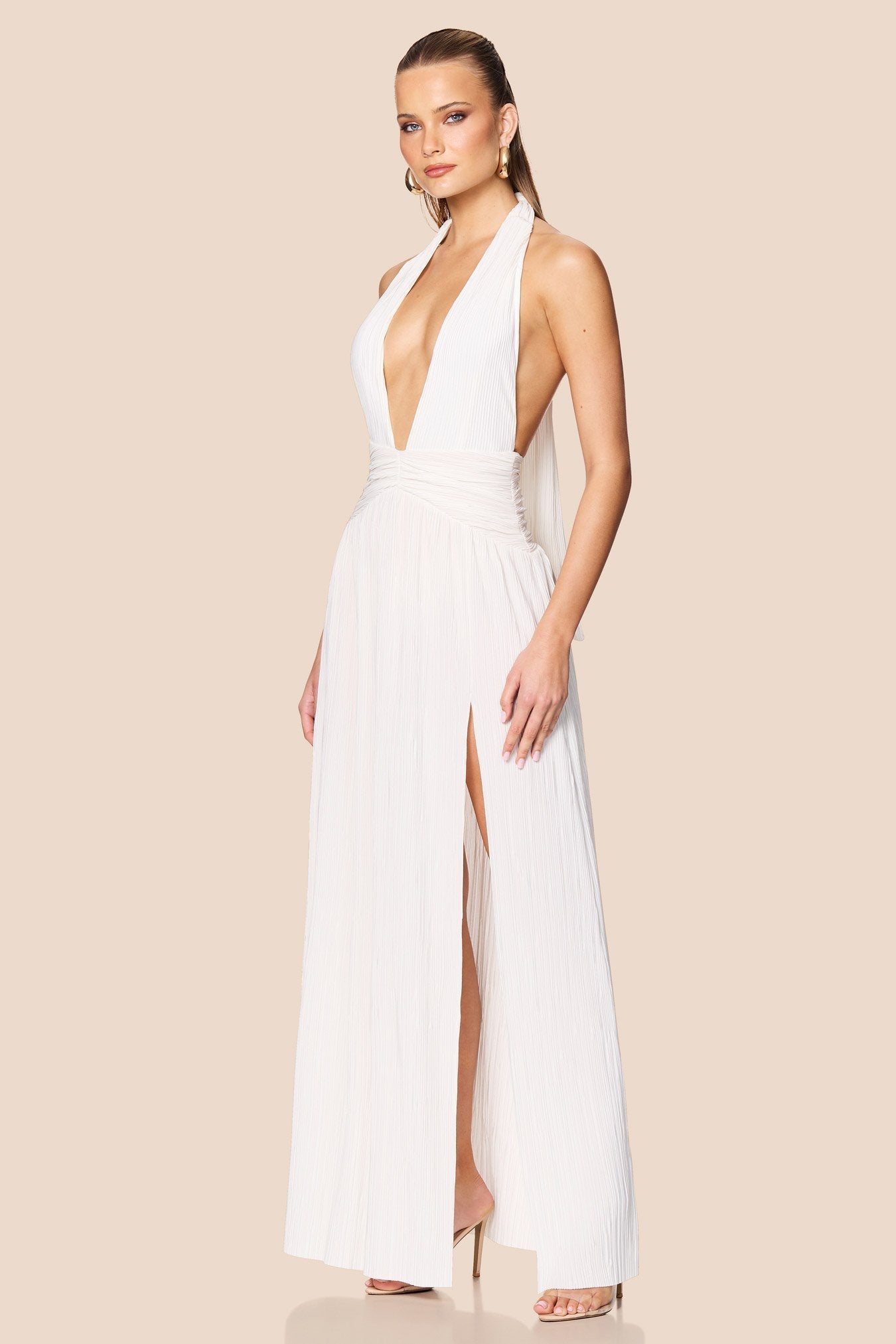 Nookie Desiree Halter Gown - White